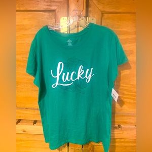 Lucky T-shirt, Saint Pattys day green 20w/22w women’s T-shirt with tags
